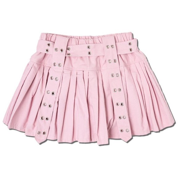 ACDC RAG - Royal Road Punk Rock Pink Pleated Skirt - Picture 2 of 4